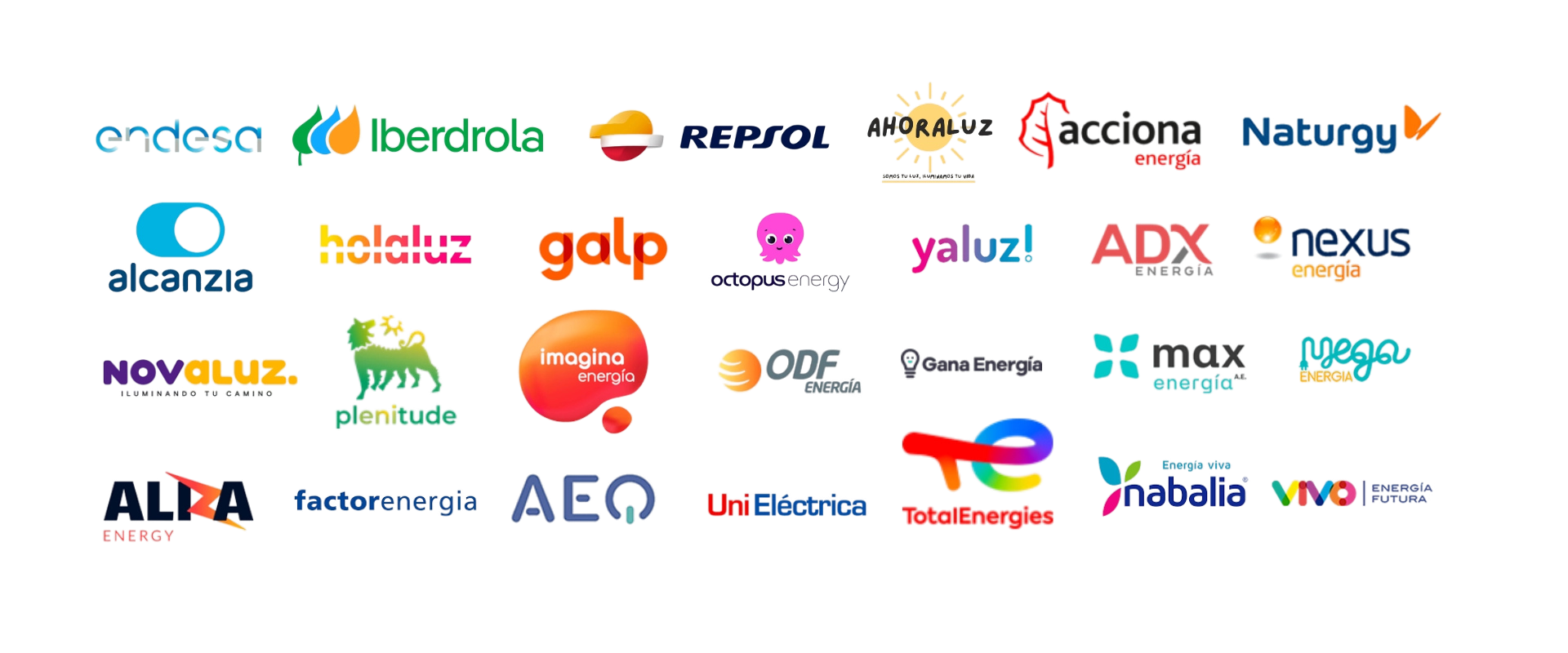 Logos de compañías eléctricas y de gas